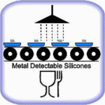 Metal detectable silicone rubber