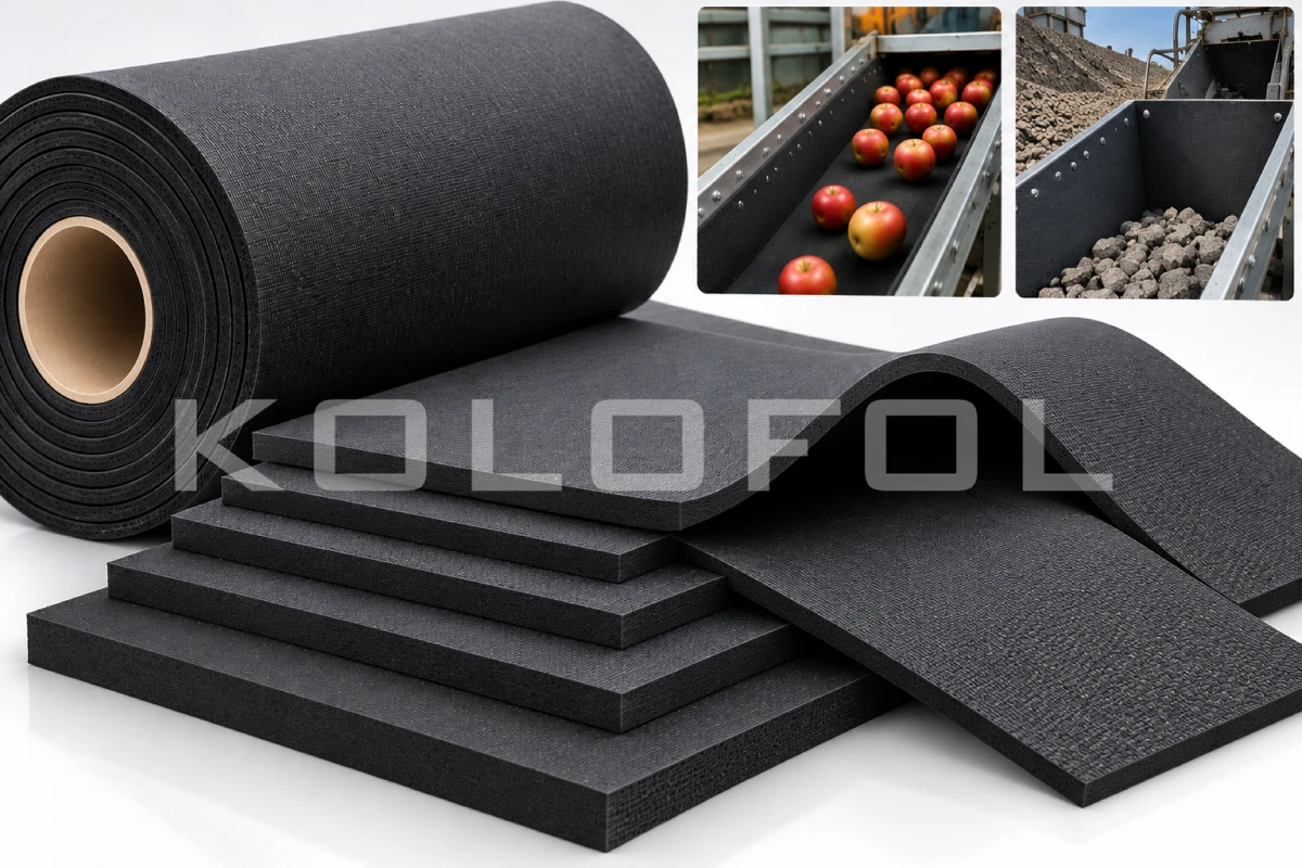 Impact- and noise-damping EPDM rubber sheet
